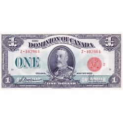 $1.00. July 2, 1923. DC-25g. No. Z-402964/D. Red Seal. PCGS AU-55. PPQ. Bright and choice.