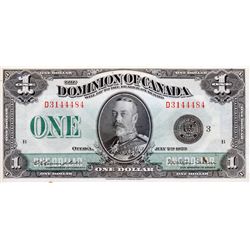 $1.00. July 2, 1923. DC-25n. No. D314484/B. Black Seal. Campbell-Sellar. Vibrant colours. Choice AU.