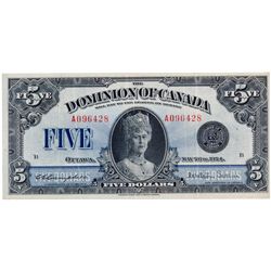 $5.00. May 26, 1924. DC-27. No. A096428/B. PMG graded Very Fine-30. The popular ‘Queen Mary’ note.
