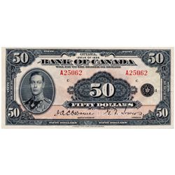 $50.00. 1935 Issue. BC-13. English Text. No. A25062/C. Fine+. A bright and original note.