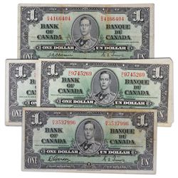 $1.00. 1937 Issue. BC-21a. Osborne-Towers. VG. (5 pcs.); Fine. (1 pc.); BC-21b. Gordon-Towers. Narro