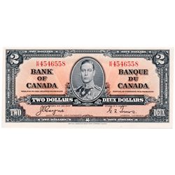 $2.00. 1937 Issue. BC-22c. Coyne-Towers. No. K/R4546558. A Choice Uncirculated note, with excellent