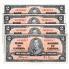 Image 1 : $2.00. 1937 Issue. BC-22c. Coyne-Towers. No. K/R4546564, 565, 566, 567. Four (4) Choice Uncirculated