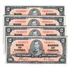 Image 1 : $2.00. 1937 Issue. BC-22c. Coyne-Towers. No. K/R4546568, 569, 570, 571. Four (4) Choice Uncirculated