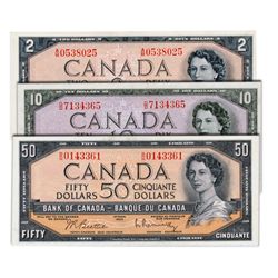 $2.00. 1954 Issue. BC-30a. ‘Devil’s Face’. No. A/B0538025. EF; $10.00. 1954 Issue. BC-32b. ‘Devil’s
