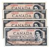 Image 1 : $100.00. 1954 Issue. BC-35a. Coyne-Towers. ‘Devil’s Face’. Fine to VF, (3 pcs.); BC-35b. Fine+. Lot