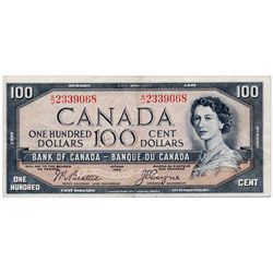 $100.00. 1954 Issue. BC-35b. Beattie-Coyne. ‘Devil’s Face’. No. A/J2339068. PCGS Very Fine-30.