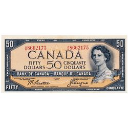 $50.00. 1954 Issue. BC-42a. Beattie-Coyne. No. A/H8633175. PCGS graded Ch Unc-63. PPQ.