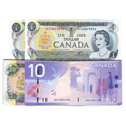 $1.00. 1973 Issue. BC-46a-i. No. AFA4873990-4873994 (5 consec.). Unc; $1.00. 1973 Issue. BC-46b. No.