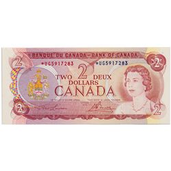 $2.00. 1974 Issue. BC-47aA. Lawson-Bouey. No. *UG5917283. Unc.