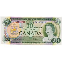 $20.00. 1969 Issue. BC-50aA. No. *EA1578923. Beattie- Rasminsky. BCS graded Original Unc-63.