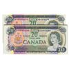 Image 1 : $20.00. 1969 Issue. BC-50aA. No. *EB1976279-6280. Beattie-Rasminsky. Lot of two (2) consecutive repl