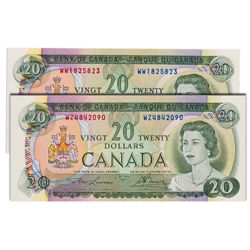 $20.00. 1969 Issue. BC-50b. Lawson-Bouey. No. WW1825823. BCS graded Original Unc-60. No. WZ4842090.