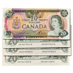 $20.00. 1979 Issue. BC-54a. Lawson-Bouey. No. 50017614186. 50185796416, 50196112072 & 50207058355. T