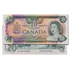 Image 1 : $20.00. 1979 Issue. BC-54a. Lawson-Bouey. No. 50138165864 & 5865. Two (2) consecutive notes. The fir