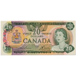 $20.00. 1979 Issue. BC-54a. No. 50000000043. Lawson- Bouey. A scarce low serial numbered note. VF.