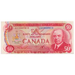 $50.00. 1975 Issue. BC-51aA-i. No. EHX0009815. Lawson- Bouey. PCGS graded Very Fine-30. PPQ.