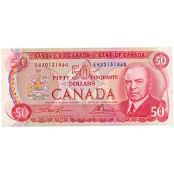 $50.00. 1975 Issue. BC-51aA-i. No. EHX0131464. Lawson- Bouey. ICCS graded Very Fine-30.