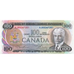 $100.00. 1975 Issue. BC-52a-i. No. AJB5267251. Lawson- Bouey. CCCS graded Choice Unc-64.