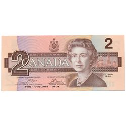 $2.00. 1986 Issue. BC-55a. No. AUH4858932. Crow-Bouey. CCCS graded Gem Unc-66.