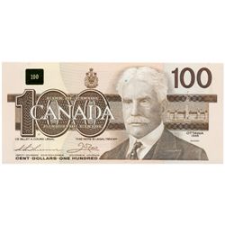 $100.00. 1988 Issue. BC-60a-i. No. BJF8191558. Clear B.P. Thiessen-Crow. CCCS graded Unc-67.