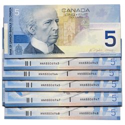 $5.00. 2004 Issue. BC-62bA. Insert notes. Jenkins-Dodge. No.’s HNR8806942, 6943, 6944, 6945, 6946, 6