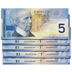 $5.00. 2005 Issue. BC-62bA. Insert notes. Jenkins-Dodge. No. HOU6908255, 8256, 8257, 8258, 8259. All