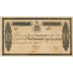 CAMPOBELLO MILL & MANUFACTURING CO. Welshpool, Island of Campobello, NB. One Dollar. NB05-10-02R. Re