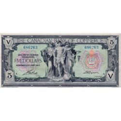 THE CANADIAN BANK OF COMMERCE. $5.00. Jan. 2, 1917. CH-75-16-04-06a. No. 686263/A. PMG graded Very F