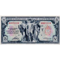 THE CANADIAN BANK OF COMMERCE. $5.00. Jan. 2, 1935. CH-75-18-02. Logan, right. No. A005110/B. AU.