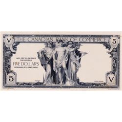 THE CANADIAN BANK OF COMMERCE. $5.00. N.D. (1935 issue). A Black & White Face Progress Proof, on thi