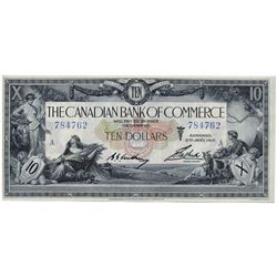THE CANADIAN BANK OF COMMERCE. $10.00. Jan. 2, 1917. CH-75-16-02-06. White background. No. 784762/A.