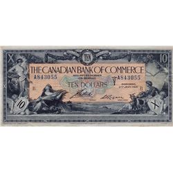 THE CANADIAN BANK OF COMMERCE. $10.00. Jan. 2, 1917. CH-75-16-04-12a. No. A843055/B. Sm. Logan. PMG