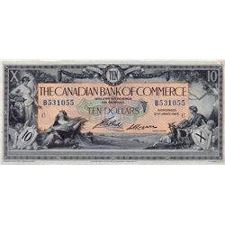 THE CANADIAN BANK OF COMMERCE. $10.00. Jan. 2, 1917. CH-75-16-04-12a. Small Logan. Orange tint. No.