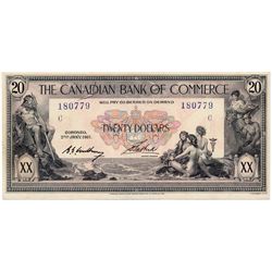THE CANADIAN BANK OF COMMERCE. $20.00. Jan. 2, 1917. CH-75-16-02-08. White background. No. 180779/C.