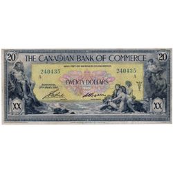 THE CANADIAN BANK OF COMMERCE. $20.00. Jan. 2, 1917. CH-75-16-04-20a. No. 240435/A. Small Logan. Yel