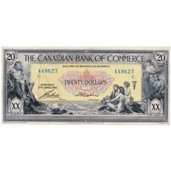 THE CANADIAN BANK OF COMMERCE. $20.00. Jan. 2, 1917. CH-75-16-04-20a. Small Logan. Yellow tint. No.