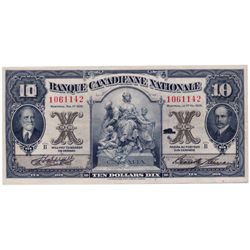 BANQUE CANADIENNE NATIONALE. $10.00. Feb. 1, 1929. CH-85-12-04. No. 1061142. PMG graded Very Fine-30