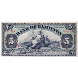 THE BANK OF HAMILTON. $5.00. June 1, 1909. CH-345-20-02. No. 667718. PMG graded Very Fine-25. “E...E