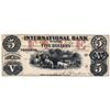 Image 1 : THE INTERNATIONAL BANK OF CANADA. $5.00. Sept. 15, 1858. Thompson, right. CH-380-10-04-08R. A Remain