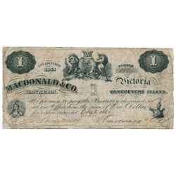 MACDONALD & CO. $1.00. Sept. 6, 1863. CH-420-10-02. No. 1864. Signed Thompson-Macdonald. BCS graded