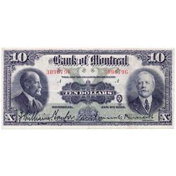THE BANK OF MONTREAL. $10.00. Jan. 2, 1923. CH-505- 56-04. No. 3096796/A. PCGS graded Very Fine-35.