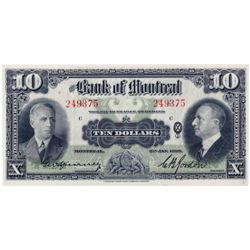 THE BANK OF MONTREAL. $10.00. Jan. 3, 1938. CH-505- 62-04. No. 249375/C. Unc.