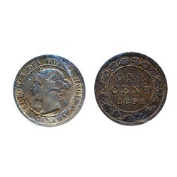 1891. L.D.., L.L. Obverse port. #2. ICCS Mint State-60. Trace Red.