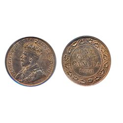 1920. Large. PCGS graded Mint State-65. Red-Brown. 50% red lustre.