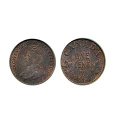 1921. PCGS graded Mint State-64. Red-Brown. 10% red lustre remains.