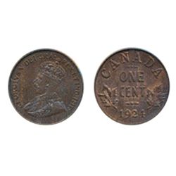 1924. PCGS graded Mint State-64. Red-Brown. 10% remaining luster.