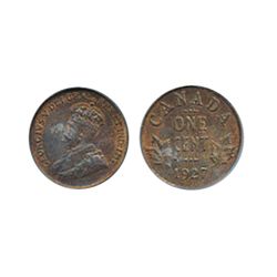 1927. PCGS graded Mint State-65. Red-Brown. 30% red lustre.