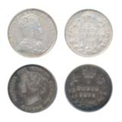 1874-H. Plain 4. ICG graded Fine-12; 1910. Pointed Leaves. PCGS graded Mint State-63. Brilliant. Lot