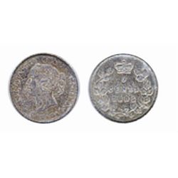 1885. Small 5. PCGS graded AU-53. Medium heavy toning.